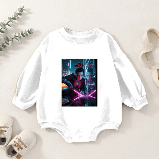 Cyberpunk Samurai Girl Baby Romper Sweatshirts