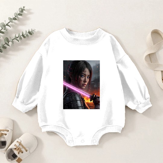 Cyberpunk Samurai Girl Baby Romper Sweatshirts
