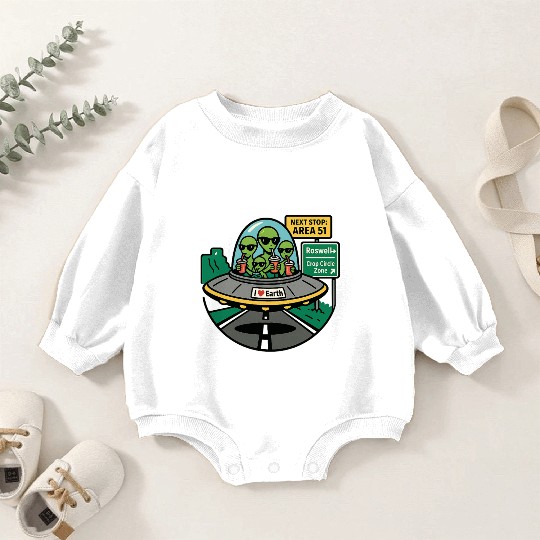 Alien road trip Baby Romper Sweatshirts
