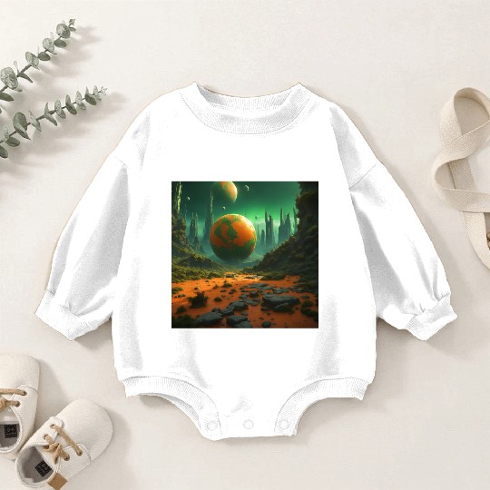 Sci-Fi Futuristic Alien Planet Landscape Baby Romper Sweatshirts