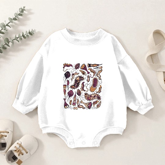 Abstract Alien Microbial Pattern Baby Romper Sweatshirts