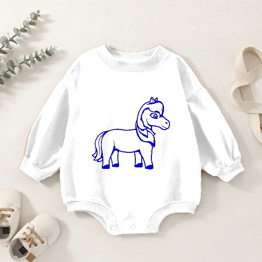 Horse Sweet Pony Foal Horse Girl Cute Comic Fun Baby Romper Sweatshirts