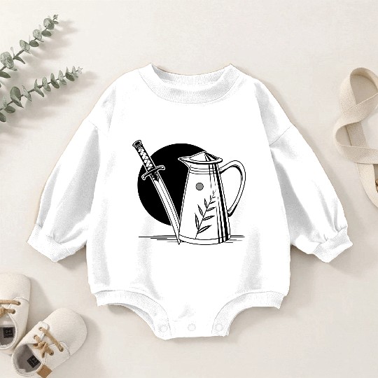 a milk frothing pitcher with a katana Baby Romper Sweatshirts