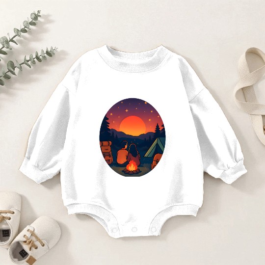 Sunset Camping Romance Baby Romper Sweatshirts