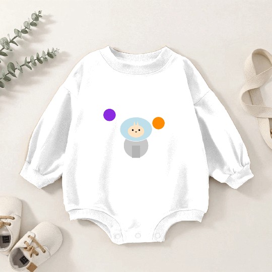 Cat Astronaut in Space Graphic Baby Romper Sweatshirts