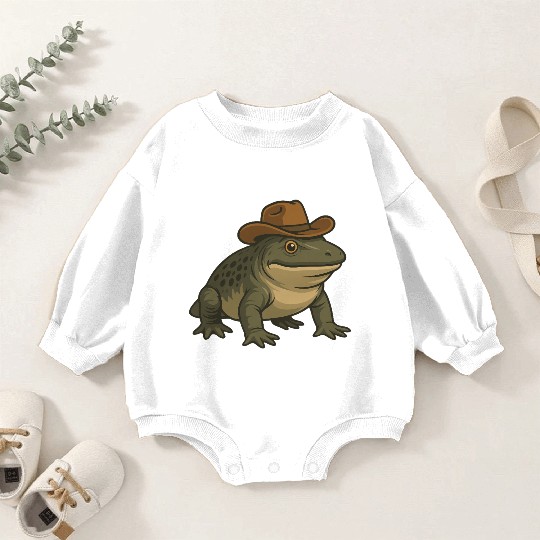 Prehistoric amphibian cartoon Texas evolution rept Baby Romper Sweatshirts