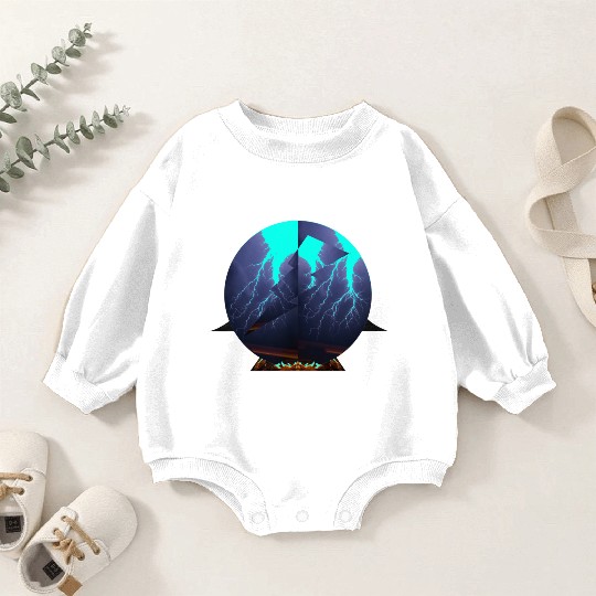 Royal Blue Lightning Baby Romper Sweatshirts