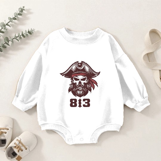 Tampa Bay 813 Pirate Skull  Baby Romper Sweatshirts