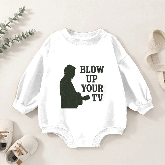 Blow Up Your TV! Dark Green Baby Romper Sweatshirts