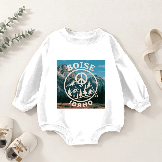 Boise, Idaho (B) Baby Romper Sweatshirts