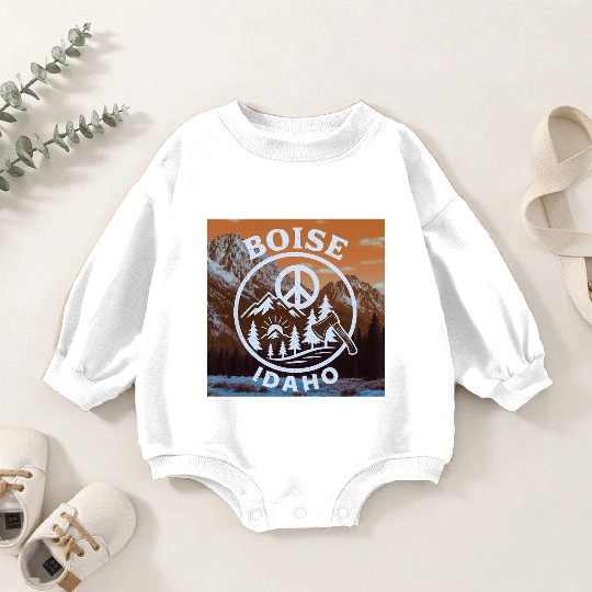 Boise, Idaho (O) Baby Romper Sweatshirts
