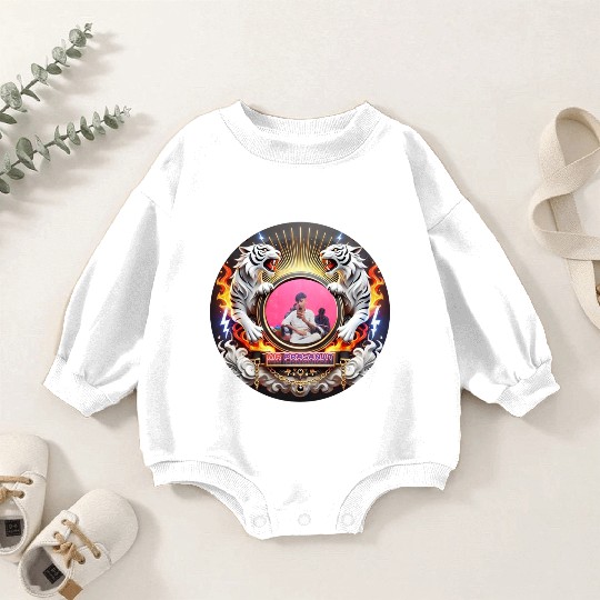 Vibrant Tiger Mirror Design Baby Romper Sweatshirts
