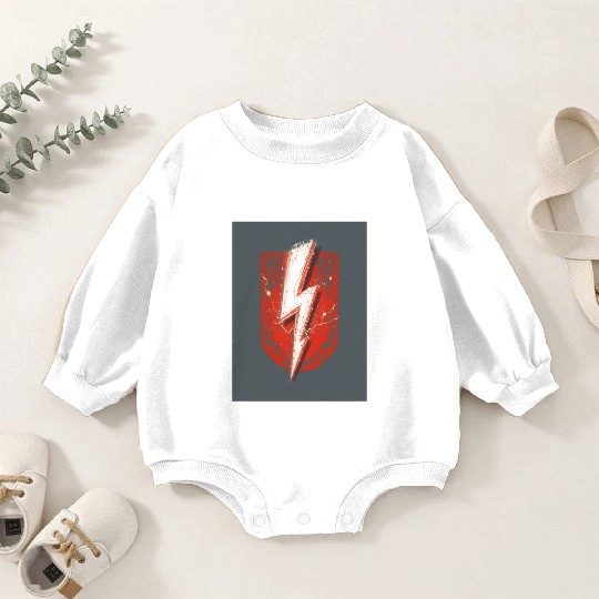 Red Lightning Bolt Graphic – Superhero Thunder Baby Romper Sweatshirts