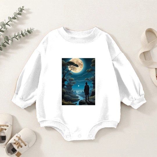 Mystical Night Under the Full Moon Baby Romper Sweatshirts