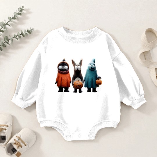 Spooky Trick or Treat – Funny Halloween Animals Baby Romper Sweatshirts