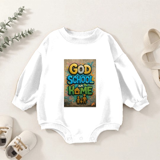 Vibrant Graffiti Style God School Home Design Baby Romper Sweatshirts