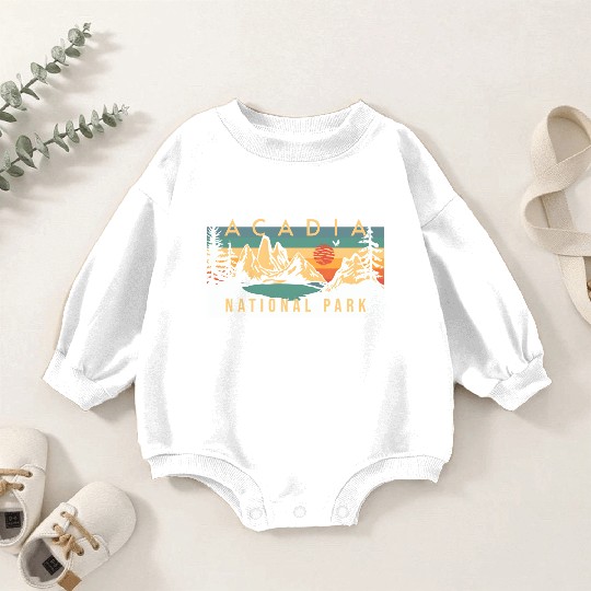 Mountain Sunset at Acadia National Park Baby Romper Sweatshirts
