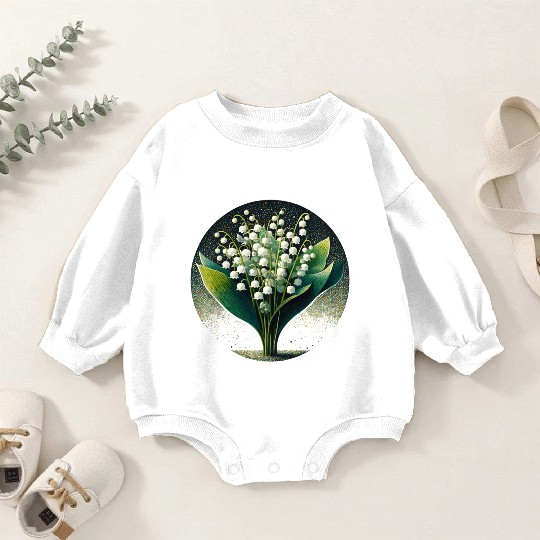 Mystical Lily of the Valley Illustration Baby Romper Sweatshirts