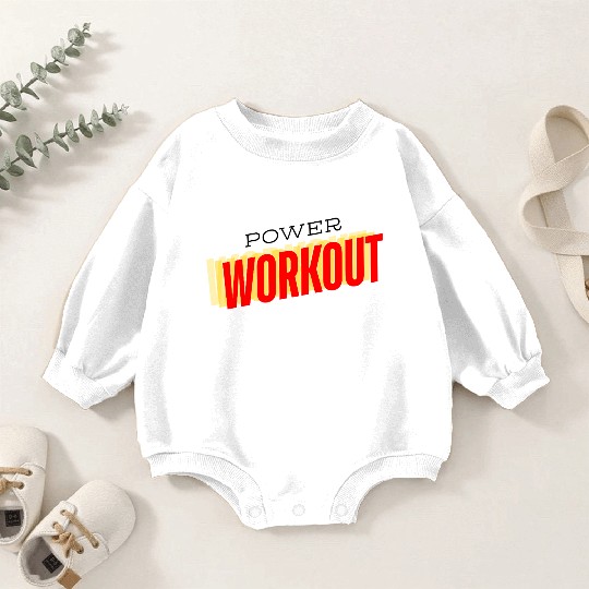 Dynamic Workout Typography Design Baby Romper Sweatshirts