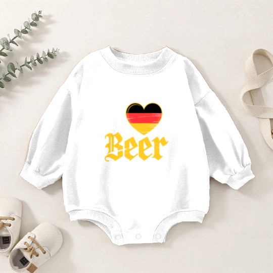 I Love Beer German Bier Funny Germany Flag Baby Romper Sweatshirts