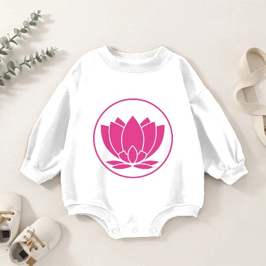 Pink Lotus Mandala Design Baby Romper Sweatshirts