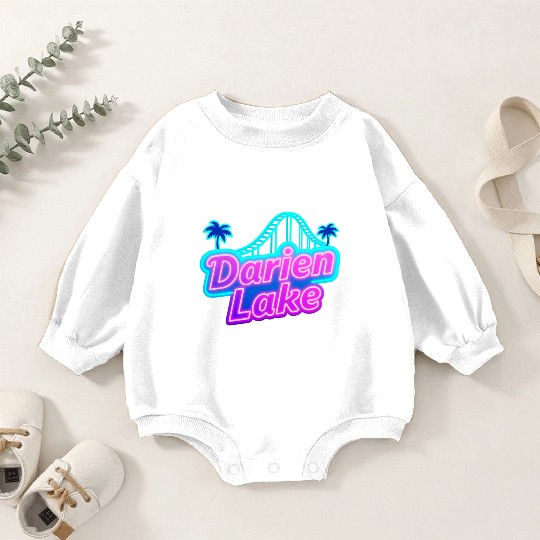 Neon Daren Lake Sign with Roller Coaster and Palms Baby Romper Sweatshirts