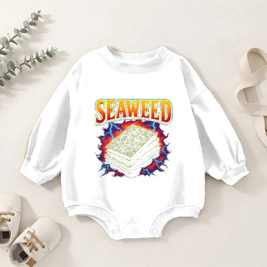 Seaweed Rolls Nori Favorite Food Weird 90s Seaweed Baby Romper Sweatshirts