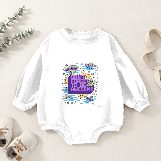 Cosmic Alien Space Adventure Design Baby Romper Sweatshirts