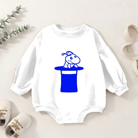 Caterpillar top hat magician wizard magic trick Baby Romper Sweatshirts