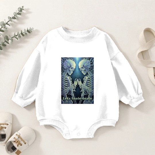 Celestial Skeleton Toasting Champagne Baby Romper Sweatshirts