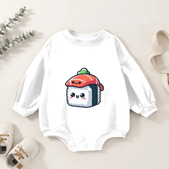 kawaii sushi character - food Baby Romper Sweatshirts
