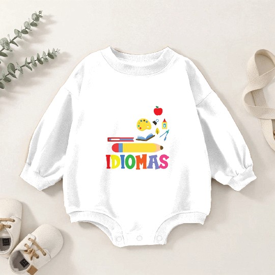 Mi Corazon Idiomas Spanish English Teacher Baby Romper Sweatshirts