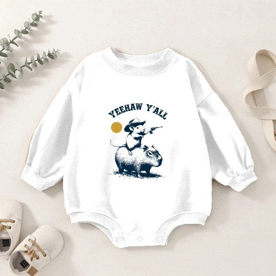 Yeehaw_Yall Capybara & Mouse Baby Romper Sweatshirts