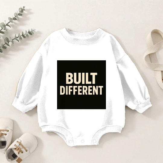 Empowering Built Different Motif Baby Romper Sweatshirts