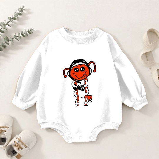 Gamer caterpillar nerd gaming controller consol Baby Romper Sweatshirts
