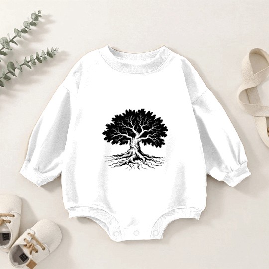 Elegant Tree of Life Silhouette Baby Romper Sweatshirts