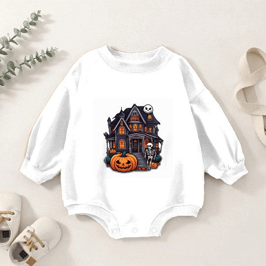 Haunted House Halloween Design Baby Romper Sweatshirts