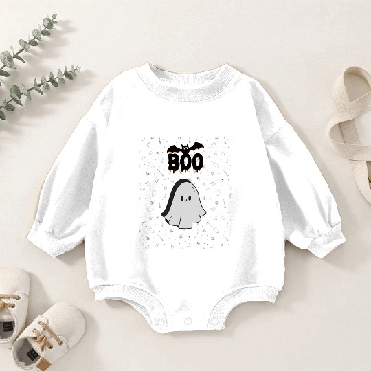 Cute Ghost Halloween Trick or Treat Baby Romper Sweatshirts