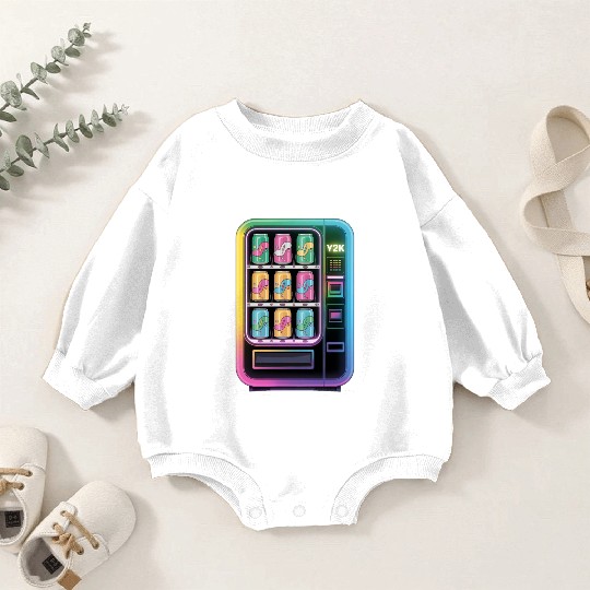 Y2K Cyber Vending Machine with Iridescent Drinks Baby Romper Sweatshirts