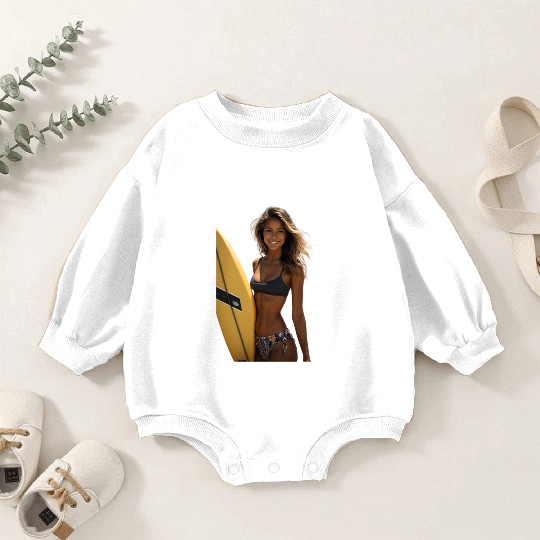 Sunset Wave Beachwear Design Baby Romper Sweatshirts