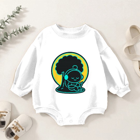 Peaceful Tech Reading Under Tree Baby Romper Sweatshirts