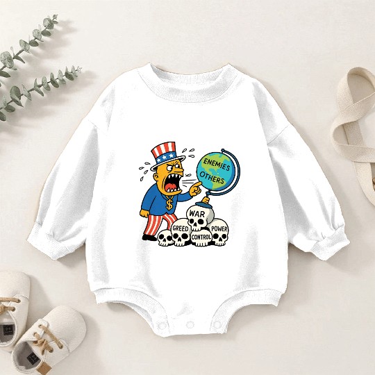 Angry Uncle America Confronts Global Enemies Baby Romper Sweatshirts