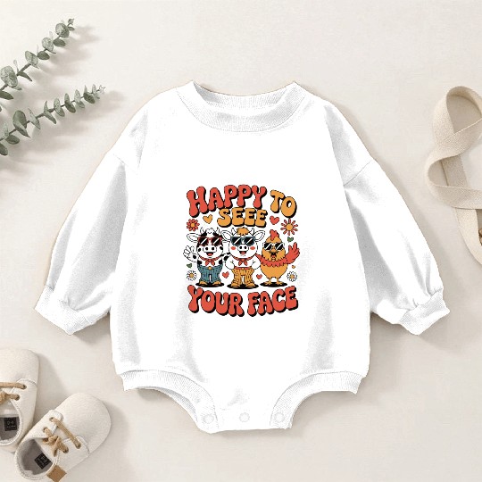 Farm Animal Humor Graphic Baby Romper Sweatshirts
