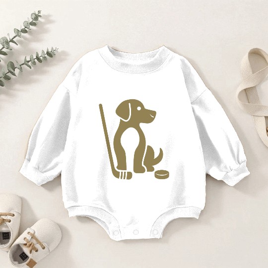 Dachshund Beagle hockey pet silhouette minimalist Baby Romper Sweatshirts