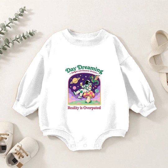 Space Dreamer Astronaut Mushroom Patch Baby Romper Sweatshirts