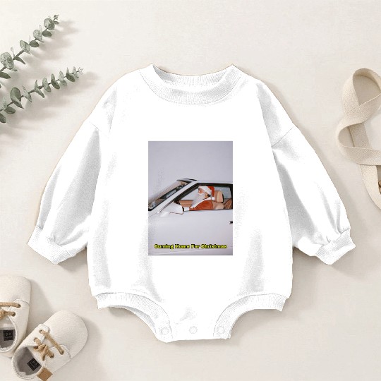 Santa's Joyful Ride Card Design Baby Romper Sweatshirts