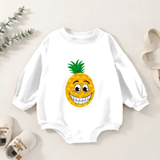 Happy cartoon pineapple sweet tropical summer Baby Romper Sweatshirts