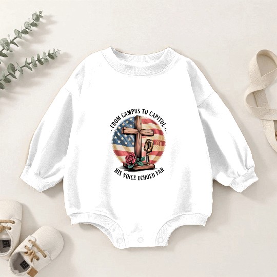 Charlie Kirk: Campus To Capitol Baby Romper Sweatshirts
