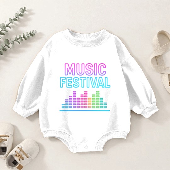 Neon Lights Music Festival Design Baby Romper Sweatshirts