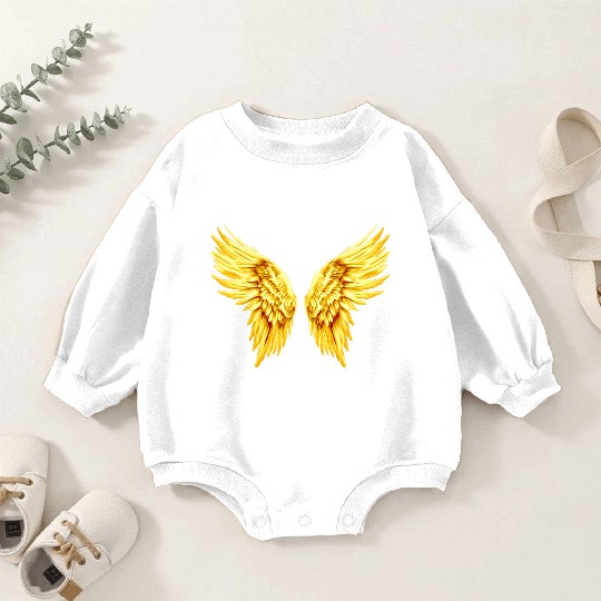 Golden Angel Wings  Baby Romper Sweatshirts